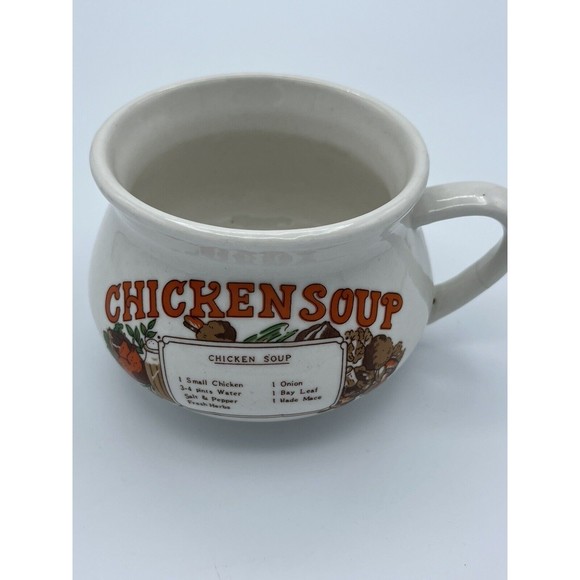 Vintage Chicken Soup Mug Dat'l Do It Recipe Ceramic Mug Cup With Recipe On Front - Picture 2 of 13